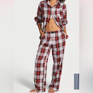 Victoria's Secret Red and Black Plaid Pajama Set